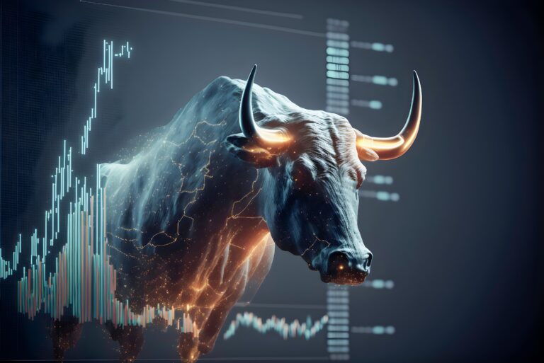 3d visualization bullish stock market trend 3d rendering illustration