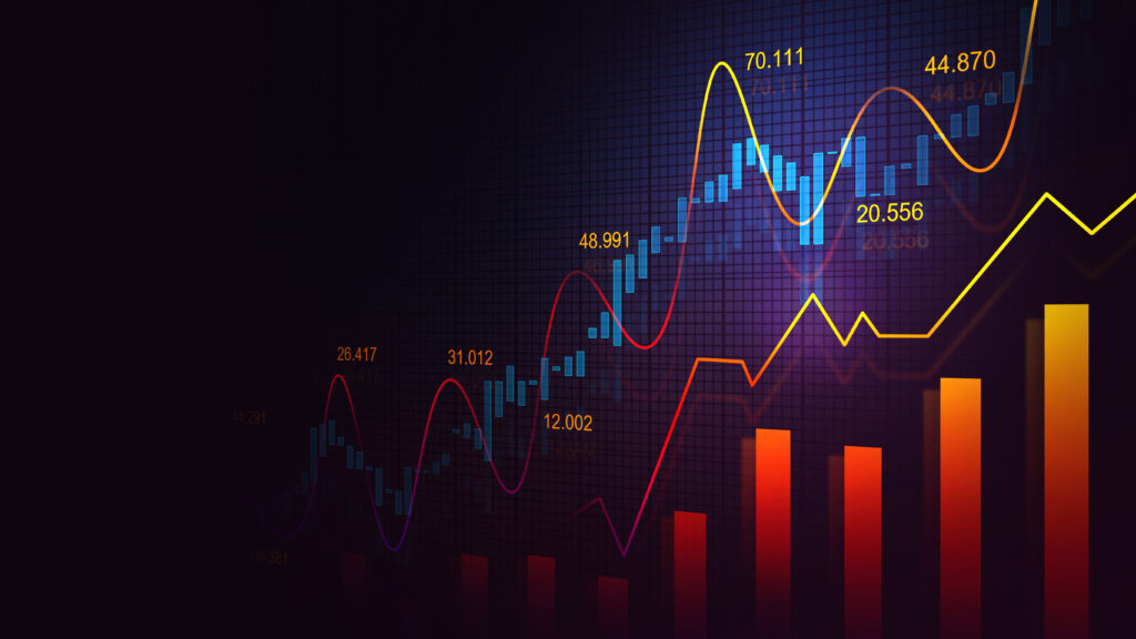 Stock market or forex trading graph in graphic concept