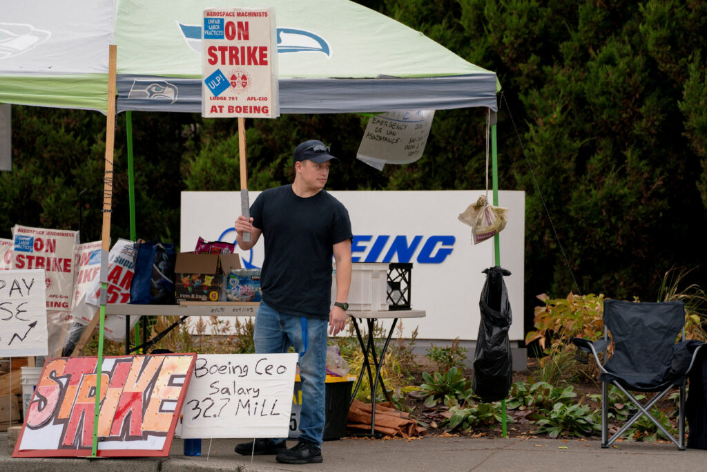 Boeing Workers Hold Rally in Seattle As Strike Drags into Second Month