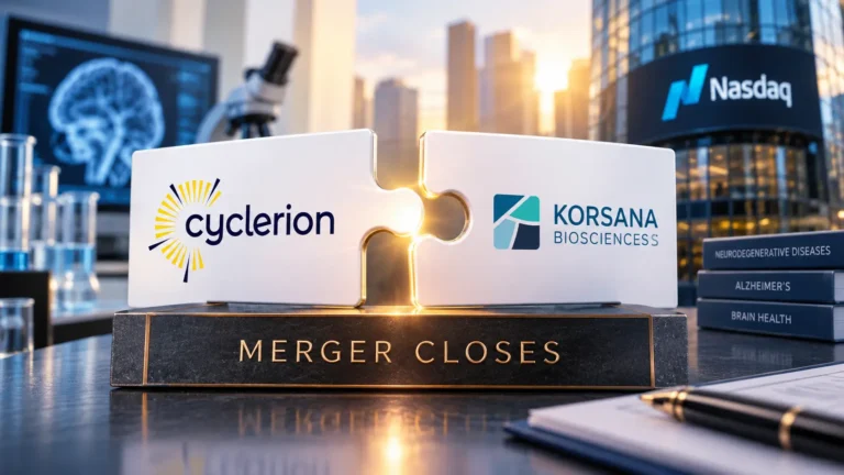 Cyclerion and Korsana Biosciences logos representing the completed merger