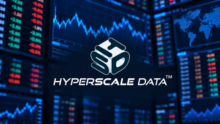 Hyperscale Data logo displayed on a stock market trading screen