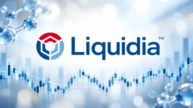 Liquidia Corporation logo with stock price chart